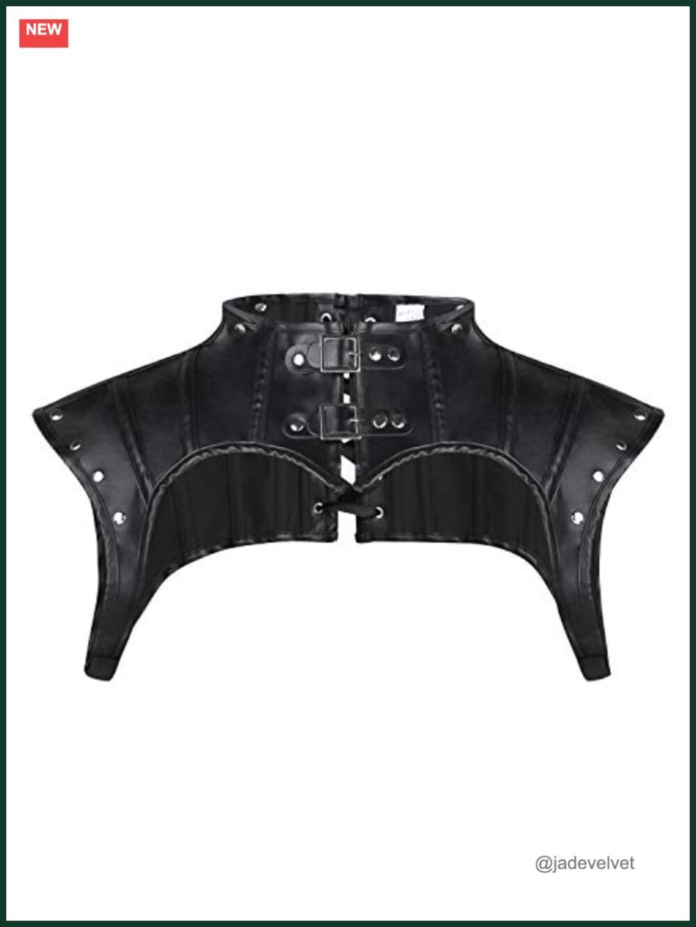 PU Leather Steampunk Gothic Shrug Jacket Armor Cap Sleeve Cosplay